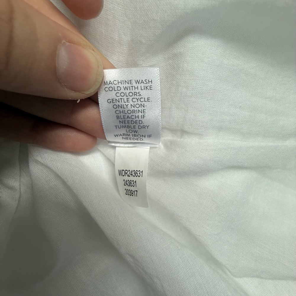 Pure Jill Elements White Linen Embroidered Sleeveless Tunic Dress Medium Coastal - Picture 15 of 15